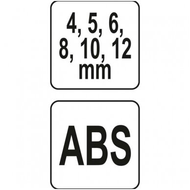 Grąžto gidas, šablonas su rankena 4, 5, 6, 8, 10 ir 12mm. 2