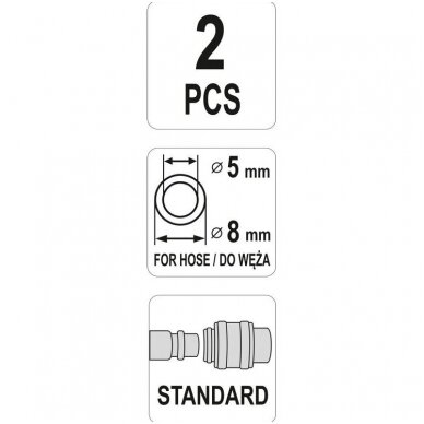 Greitos jungtys žarnai (lizdai) su spyruoklėmis 5x8mm. 2vnt. 1