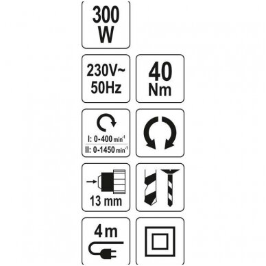 Gręžtuvas/suktukas 40Nm., 300W 3