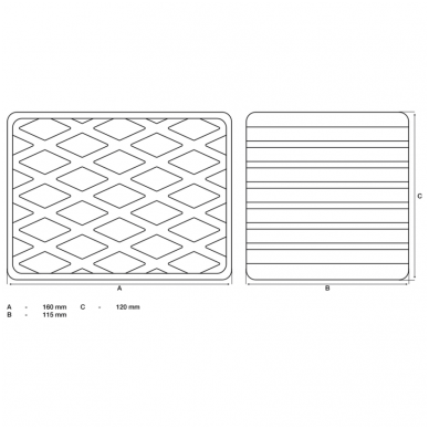 Guminis padas auto keltuvams 160 x 120 x 115mm. 1