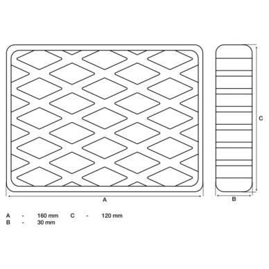 Guminis padas auto keltuvams 160 x 120 x 30mm. 1