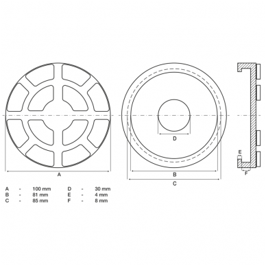 Guminis padas auto keltuvams Ø 100mm. 1