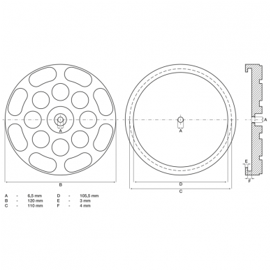 Guminis padas auto keltuvams Ø 120mm. 1