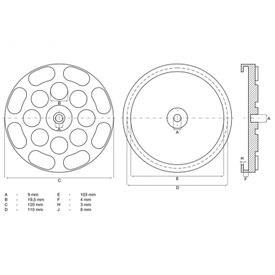 Guminis padas auto keltuvams Ø 120mm. 1