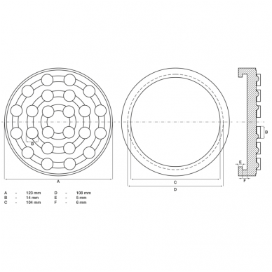 Guminis padas auto keltuvams Ø 123mm. 1