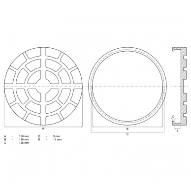 Guminis padas auto keltuvams Ø 130mm. 1