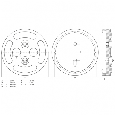 Guminis padas auto keltuvams Ø 140mm. 1