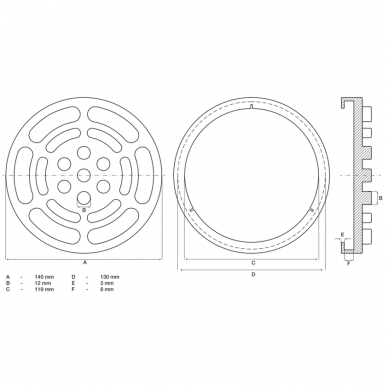 Guminis padas auto keltuvams Ø 140mm. 1