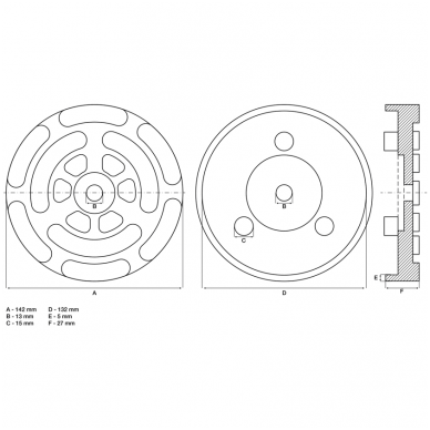 Guminis padas auto keltuvams Ø 140mm. 1