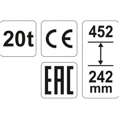 Hidraulinis cilindrinis domkratas 20t. 2