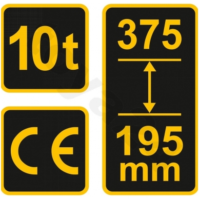 Hidraulinis domkratas 10t. 195- 375mm. TÜV/GS/CE 3