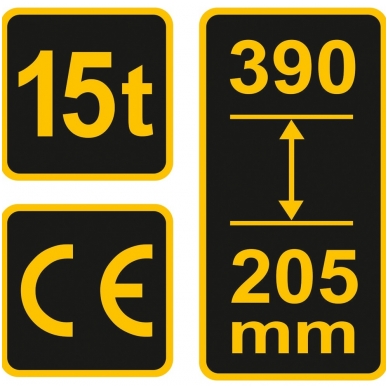 Hidraulinis domkratas 15t 205-390 mm TÜV-GS-CE 3