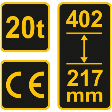 Hidraulinis domkratas 20t 217-402 mm TÜV-GS-CE 3