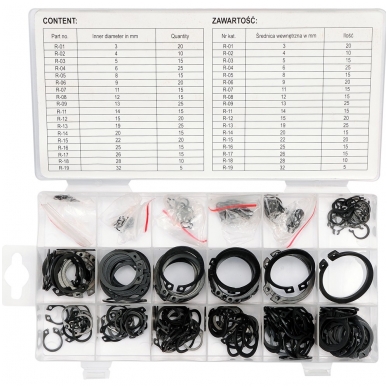 Išorinių žiedų rinkinys 300vnt. 3-32mm.