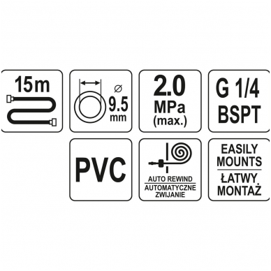 Ištraukiama oro žarna su rite - 9,5mm.x15m. 3