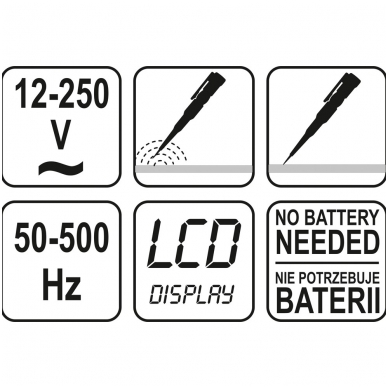 Įtampos testeris - atsuktuvas - skaitmeninis - 12-220V 2