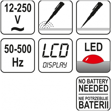 Įtampos testeris - atsuktuvas - skaitmeninis -12-220V 2