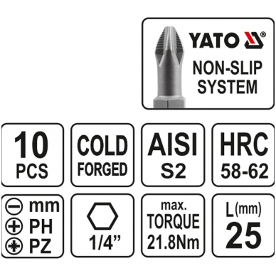 Įvairių antgalių rinkinys 10vnt. 2