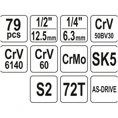 Įvairių įrankių rinkinys 79vnt. 5