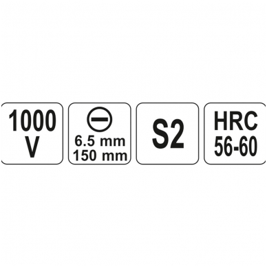 Izoliuotas atsuktuvas elektrikui 1000V 6,5x150mm. 2