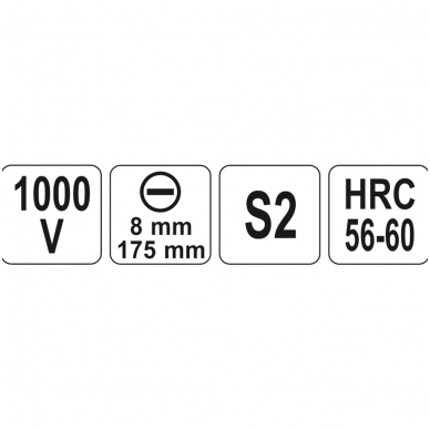 Izoliuotas atsuktuvas elektrikui 1000V 8x175mm. 2