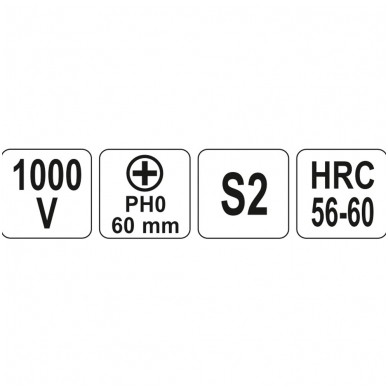 Izoliuotas atsuktuvas elektrikui 1000V PH0x60mm. 2