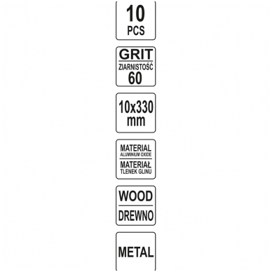 Juosta pneumatiniam šlifuokliui P60 10X330mm, 10 vnt. 3