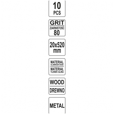 Juosta pneumatiniam šlifuokliui P80 20X520mm, 10vnt. 3