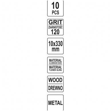 Juosta pneumatiniam šlifuokliui P120 10X330mm, 10 vnt.. 3