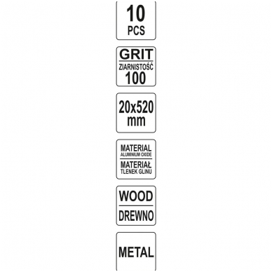 Juosta pneumatiniam šlifuokliui P100 20X520mm, 10vnt. 3