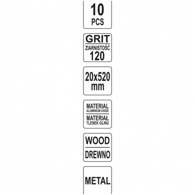 Juosta pneumatiniam šlifuokliui P120 20X520mm, 10vnt.  3