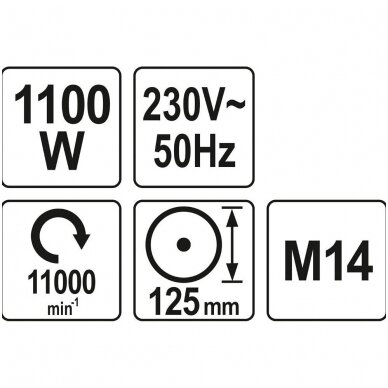 Kampinis šlifuoklis 1100W 125mm. 3