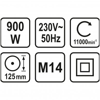 Kampinis šlifuoklis - 900W - 125 mm 3