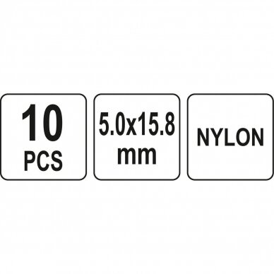 Kniedės plastikinės 5,0 x 15,8mm. 10vnt. 2