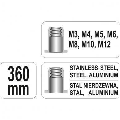 Kniediklis srieginėms kniedėms M3-M12 7