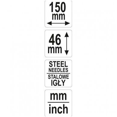 Kontūrų matuoklis metalinis 150mm. 3