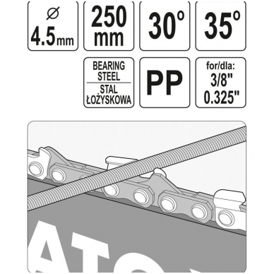 Kreipiančioji - gidas grandininiams pjūklams su dilde 4.5mm. 4