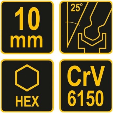 L tipo atsuktuvas HEX su rankena šarnyrinis 10mm. 2