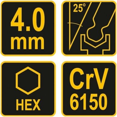 L tipo atsuktuvas HEX su rankena šarnyrinis 4mm. 2