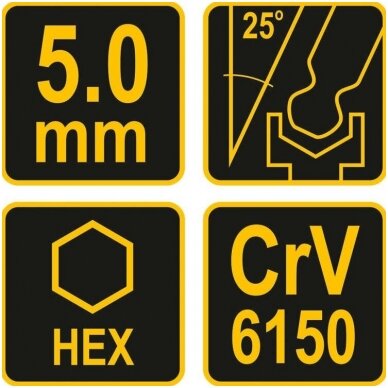 L tipo atsuktuvas HEX su rankena šarnyrinis 5mm. 2