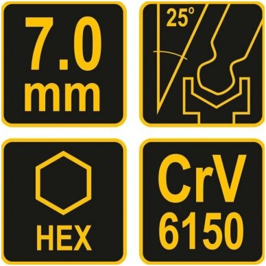 L tipo atsuktuvas HEX su rankena šarnyrinis 7mm. 2