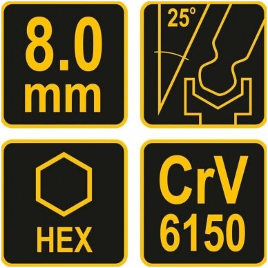 L tipo atsuktuvas HEX su rankena šarnyrinis 8mm. 3