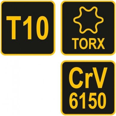 L tipo atsuktuvas su rankena T-Star (Torx) T10 2