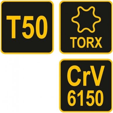 L tipo atsuktuvas su rankena T-Star (Torx) T50 2