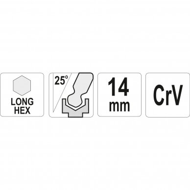 L tipo raktas, ilgas, hex šešiakampis su šarnyru 14,0mm. 1