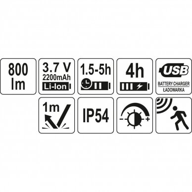 Lempa dedama ant galvos lygus žibinto reguliavimas / judesio daviklis 800LM AKU OSRAM LED 4