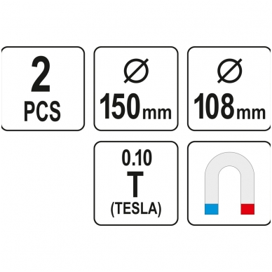 Magnetinių lėkštelių rinkinys -108-150 mm - 2 vnt. 2