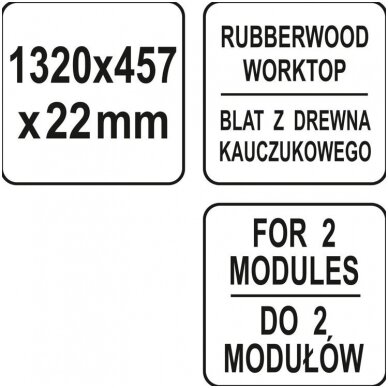 Medinis stalviršis dviems pagrindinėms spintelėms 1320 X 457 X 25mm. 2