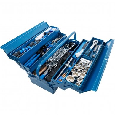 Metalinė įrankių dėžė su įrankių asortimentu 137vnt. 2