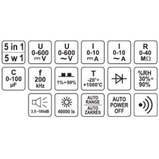 Multimetras / skaitmeninis matuoklis, 5-in-1 5